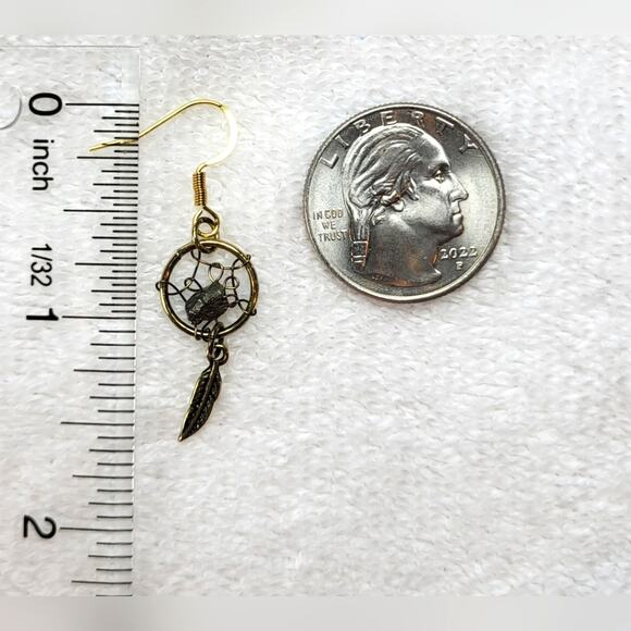 Handmade Western Boho Dreamcatcher Earrings - Picture 6 of 6